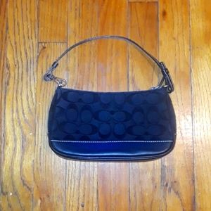 Coach Black Leather Mini Hang Bag 8x5